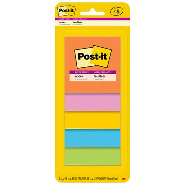 Image for POST-IT 3321-5SSAU SUPER STICKY NOTES 76 X 76MM ENERGY BOOST PACK 5 from That Office Place PICTON