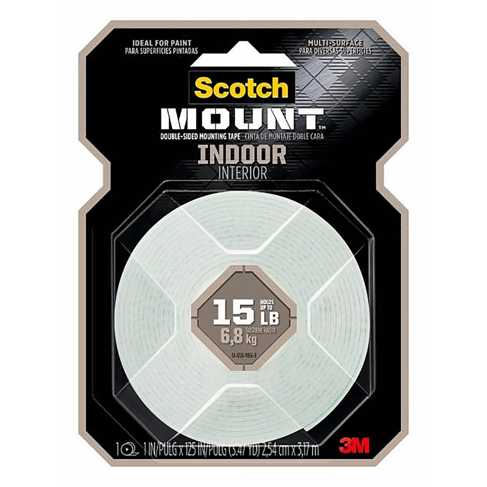 Image for SCOTCH 314H-MED DOUBLE SIDED MOUNTING TAPE INDOOR 25.4MM X 3.17M WHITE from Mitronics Corporation
