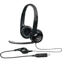 logitech h390 usb headset black