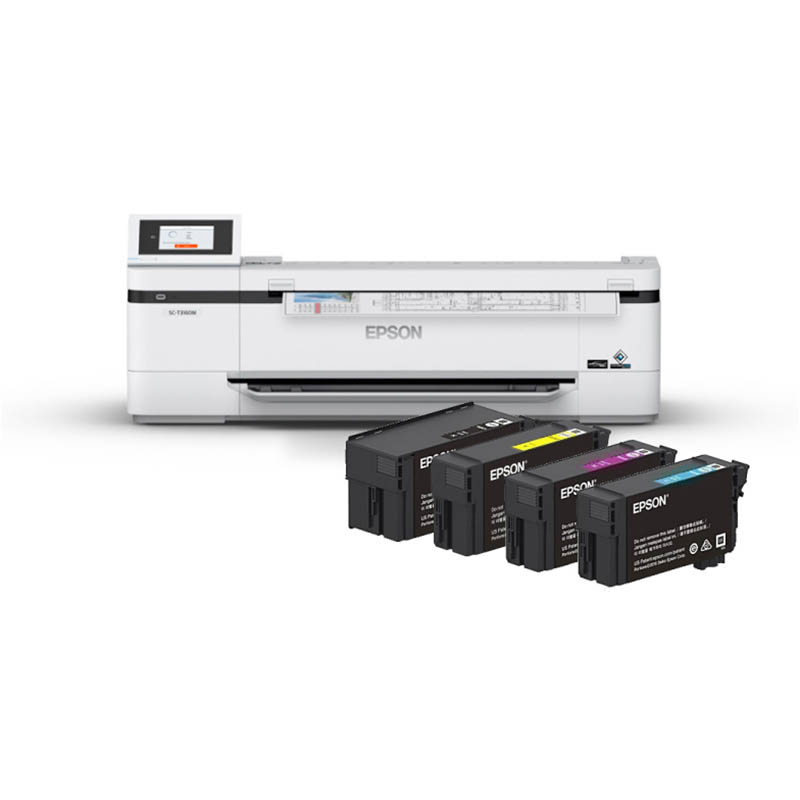 Image for EPSON SURECOLOR T3160M LARGE FORMAT PRINTER AND E40U INK CARTRIDGE COMBO from Challenge Office Supplies