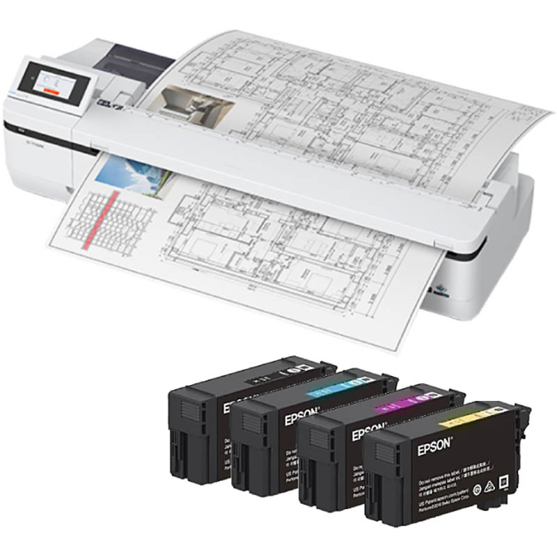 Image for EPSON SURECOLOR T5160M LARGE FORMAT PRINTER AND E40S INK CARTRIDGE COMBO from Challenge Office Supplies