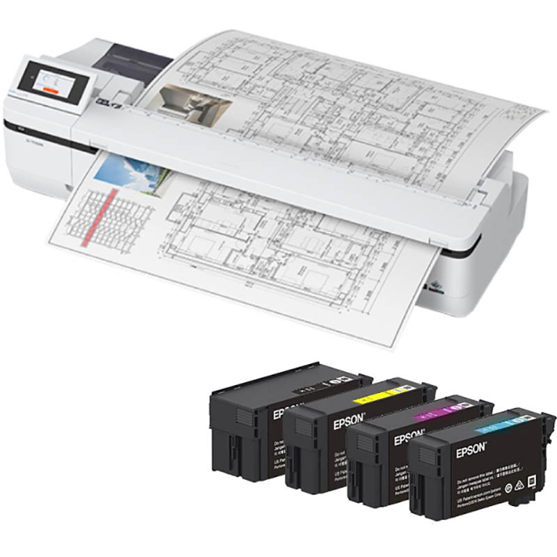 Image for EPSON SURECOLOR T5160M LARGE FORMAT PRINTER AND E40U INK CARTRIDGE COMBO from Olympia Office Products