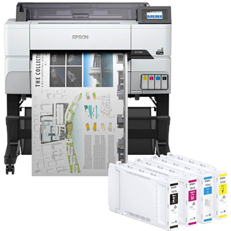 Image for EPSON SURECOLOR T3465 LARGE FORMAT PRINTER AND E41V INK CARTRIDGE COMBO from Challenge Office Supplies