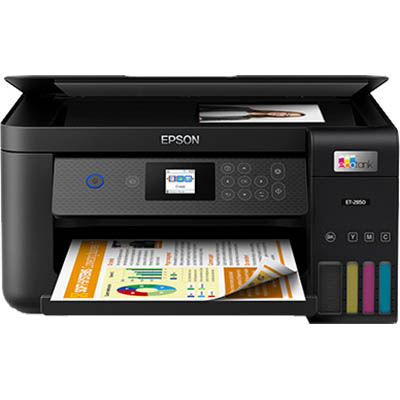 Image for EPSON ET-2850 ECOTANK WIRELESS MULTIFUNCTION INKJET PRINTER A4 BLACK from Clipboard Stationers & Art Supplies