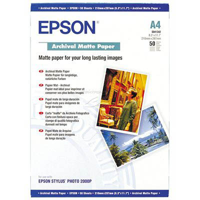 Image for EPSON S041342 ARCHIVAL MATTE PHOTO PAPER 192GSM A4 WHITE PACK 50 from Mitronics Corporation