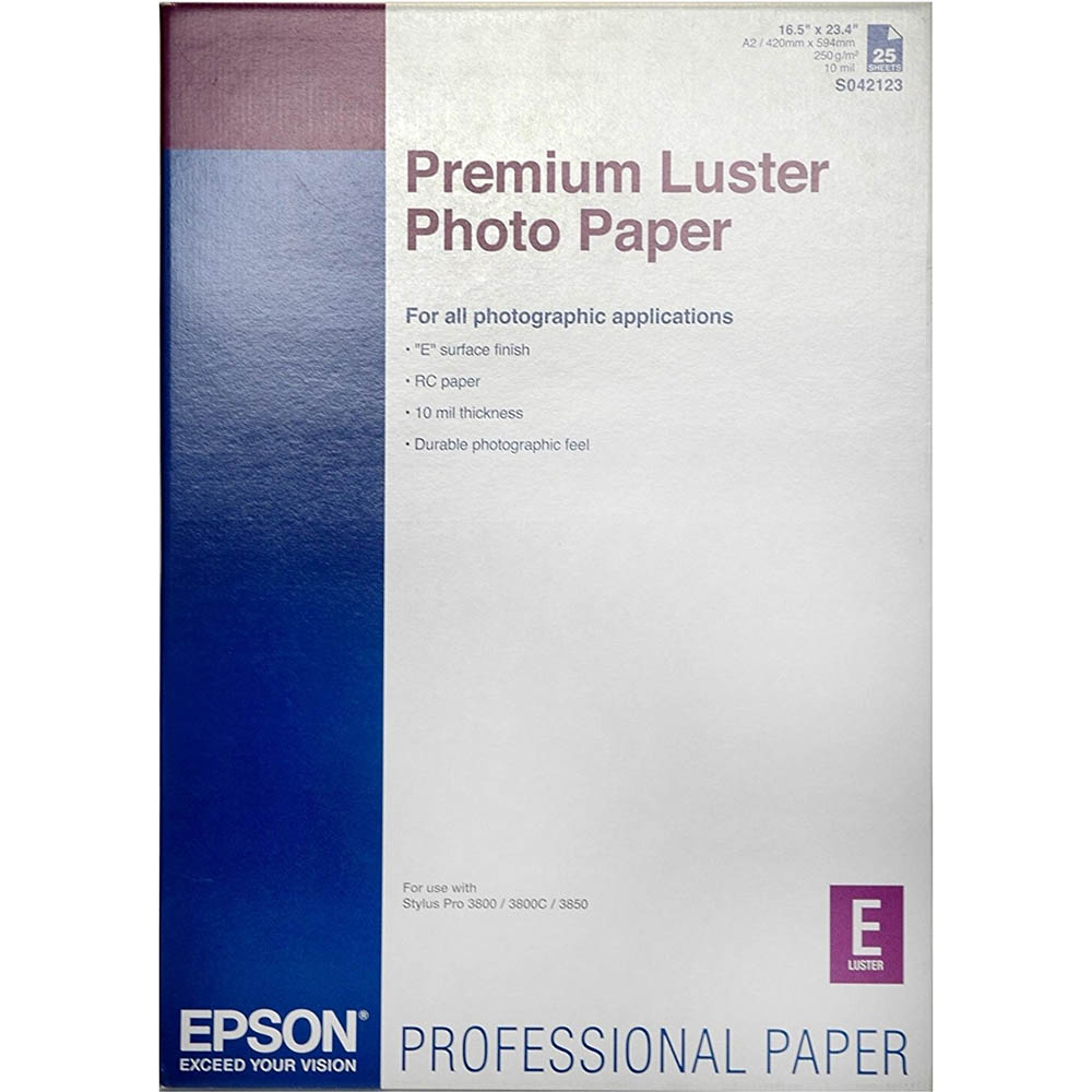Image for EPSON C13S042123 PREMIUM FINE ART PHOTO PAPER SIGNATURE WORTHY 250GSM A2 WHITE PACK 25 from Challenge Office Supplies