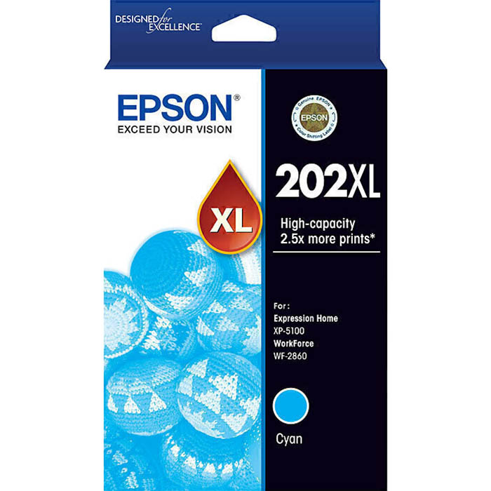 Image for EPSON 202XL INK CARTRIDGE HIGH YIELD CYAN from Australian Stationery Supplies