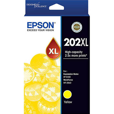 Image for EPSON 202XL INK CARTRIDGE HIGH YIELD YELLOW from Australian Stationery Supplies