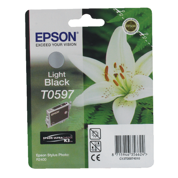 Image for EPSON T0597 INK CARTRIDGE LIGHT BLACK from Mercury Business Supplies