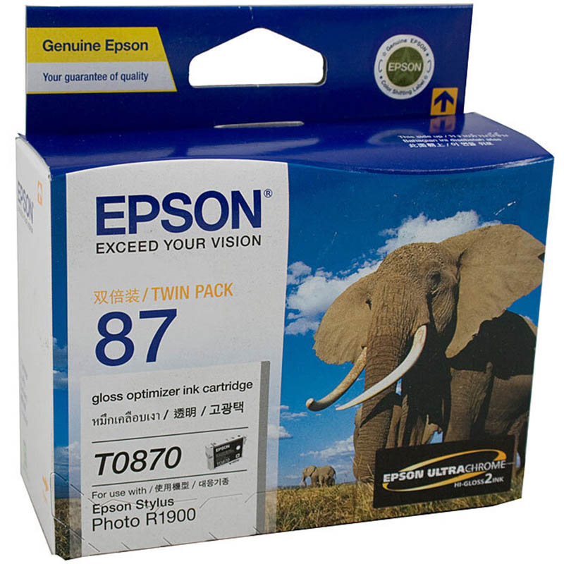 Image for EPSON T0870 INK CARTRIDGE GLOSS OPTIMISER PACK 2 from Prime Office Supplies