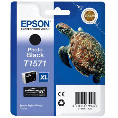 Image for EPSON T1571 INK CARTRIDGE PHOTO BLACK from Clipboard Stationers & Art Supplies