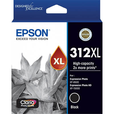 Image for EPSON 312XL INK CARTRIDGE HIGH YIELD BLACK from Office Heaven