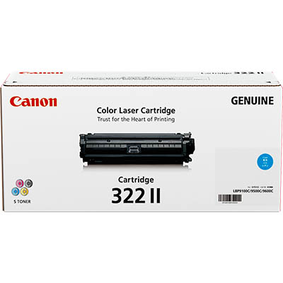 Image for CANON CART322 TONER CARTRIDGE HIGH YIELD CYAN from Mitronics Corporation