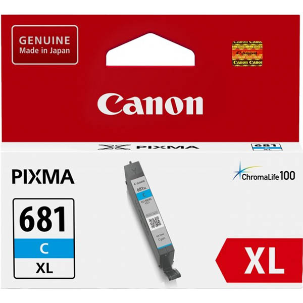Image for CANON CLI681XL INK CARTRIDGE HIGH YIELD CYAN from Mitronics Corporation