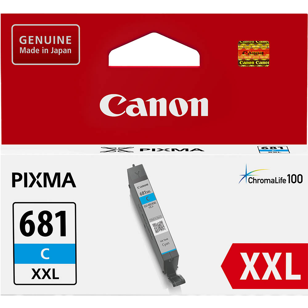 Image for CANON CLI681XXL INK CARTRIDGE EXTRA HIGH YIELD CYAN from BusinessWorld Computer & Stationery Warehouse