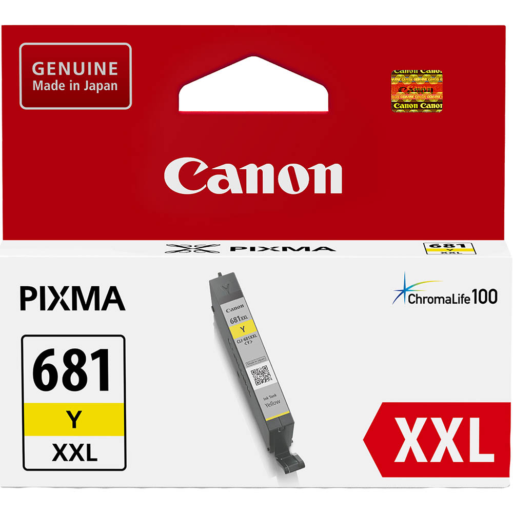 Image for CANON CLI681XXL INK CARTRIDGE EXTRA HIGH YIELD YELLOW from Prime Office Supplies