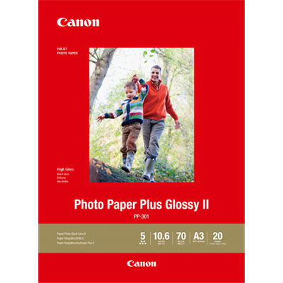 Image for CANON PP-301 GLOSSY PHOTO PAPER 265GSM A3 WHITE PACK 20 from Challenge Office Supplies