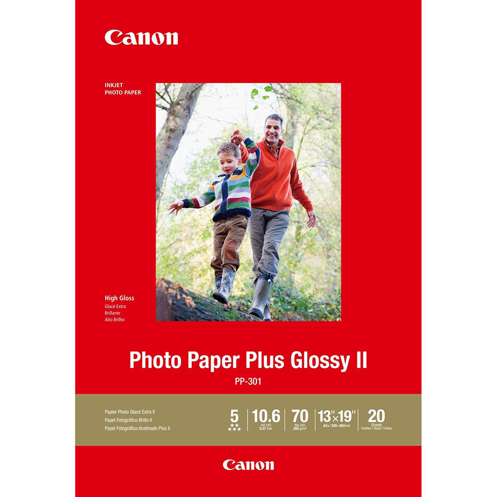Image for CANON PP-301 GLOSSY PHOTO PAPER 265GSM A3+ WHITE PACK 20 from Challenge Office Supplies