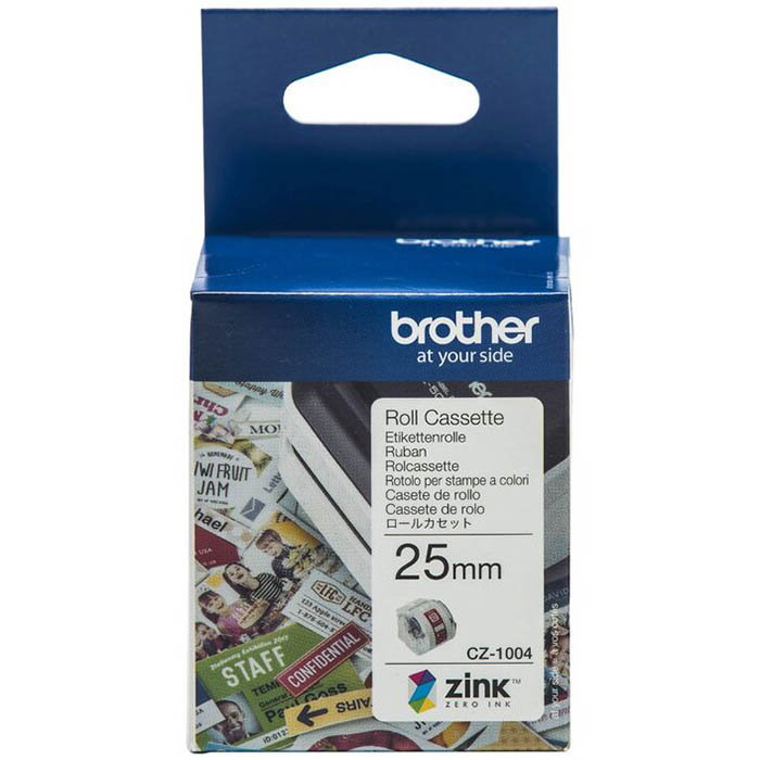 Image for BROTHER CZ1004 LABEL ROLL 25MM X 5M WHITE from Prime Office Supplies
