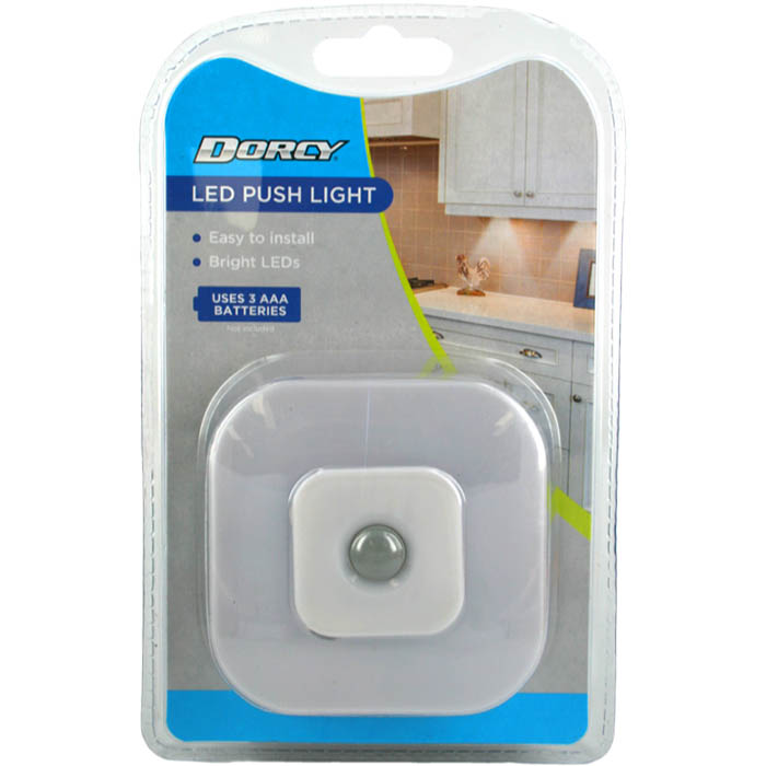 Image for DORCY D1029 LED PUSH LIGHT SQUARE WHITE from Office Express