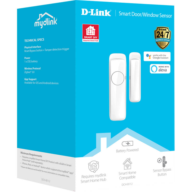 Image for D-LINK DCH-B112 MYDLINK SMART DOOR/WINDOW SENSOR WHITE from Peninsula Office Supplies