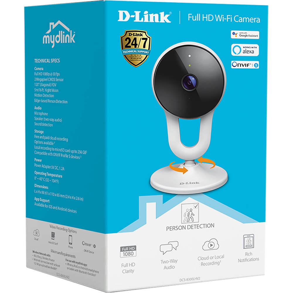 Image for D-LINK DCS-8300LHV2 FULL HD WIFI CAMERA WHITE from Clipboard Stationers & Art Supplies