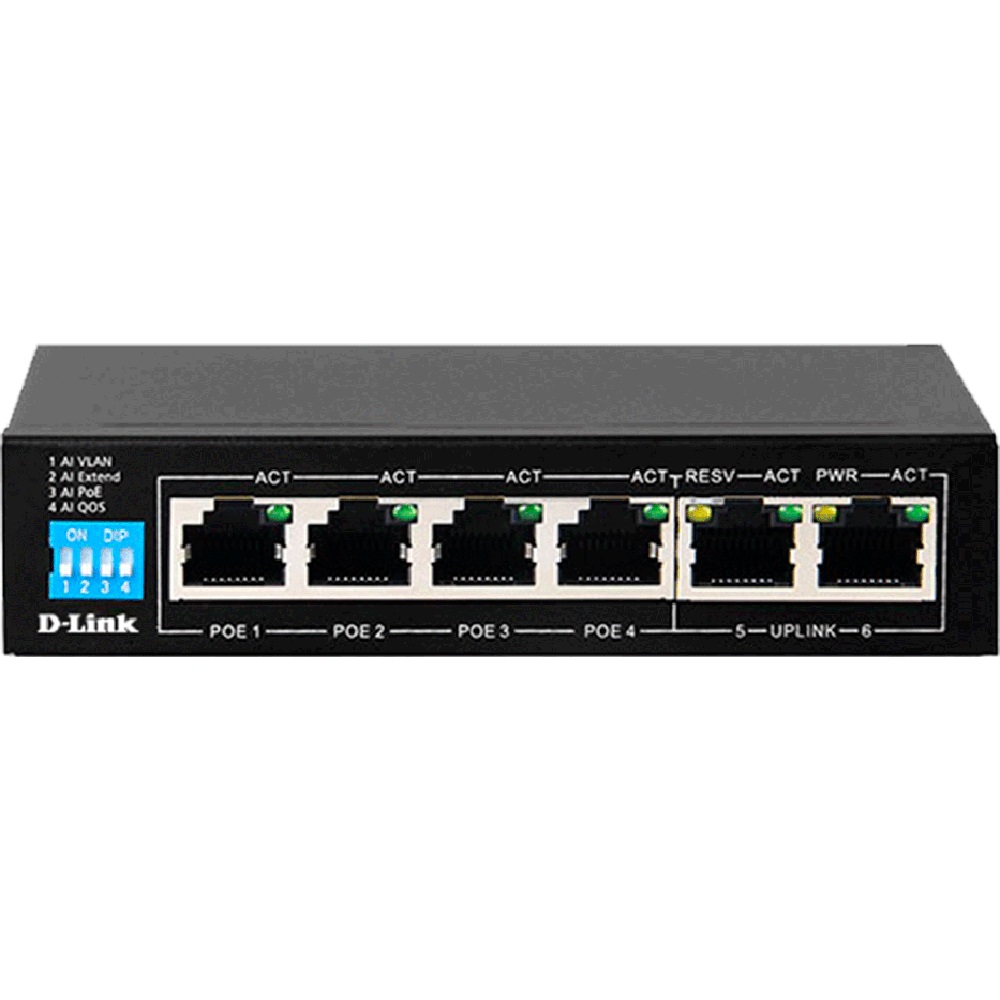 Image for D-LINK DES-F1006P-E SWITCH 6 PORT POE UNMANAGED BLACK from BusinessWorld Computer & Stationery Warehouse
