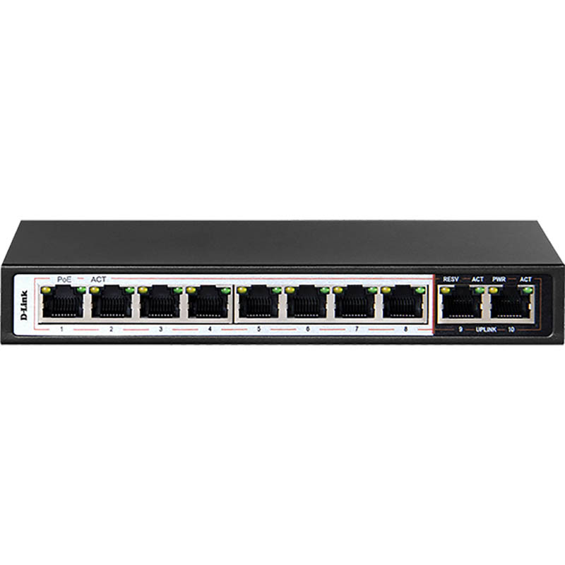 Image for D-LINK DES-F1010P-E SWITCH 10 PORT POE BLACK from York Stationers