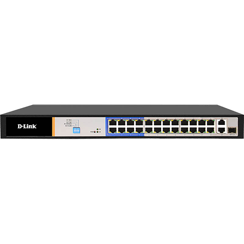 Image for D-LINK DES-F1026P-E SWITCH 26 PORT POE BLACK from That Office Place PICTON