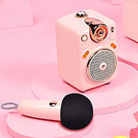 divoom fairy-ok mini karaoke bluetooth speaker pink