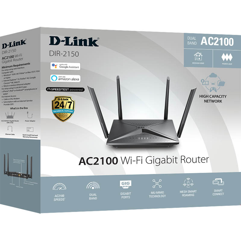 Image for D-LINK DIR-2150 AC2100 WI-FI GIGABIT ROUTER BLACK from Memo Office and Art