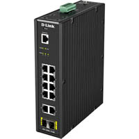 d-link dis-200g-12sw 12-port gigabit industrial smart managed switch with 10 1000base-t ports and 2 sfp ports
