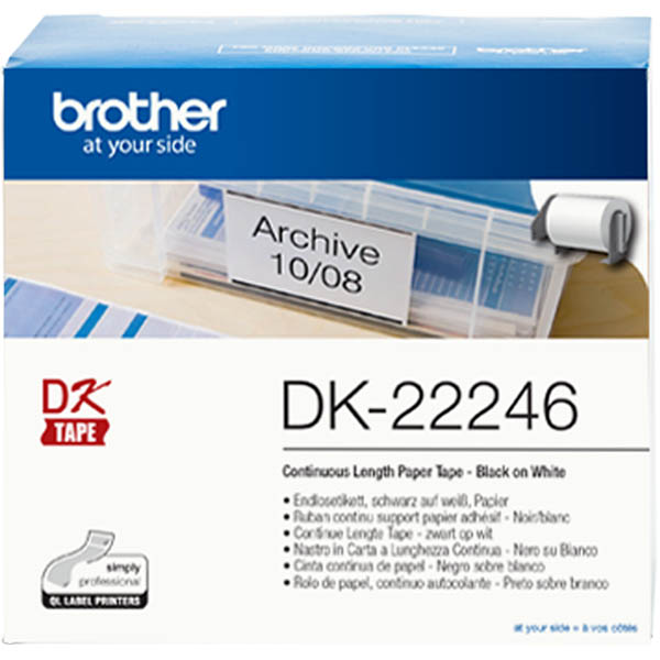 Image for BROTHER DK-22246 CONTINUOUS PAPER LABEL ROLL 103MM X 30.48M WHITE from Mitronics Corporation