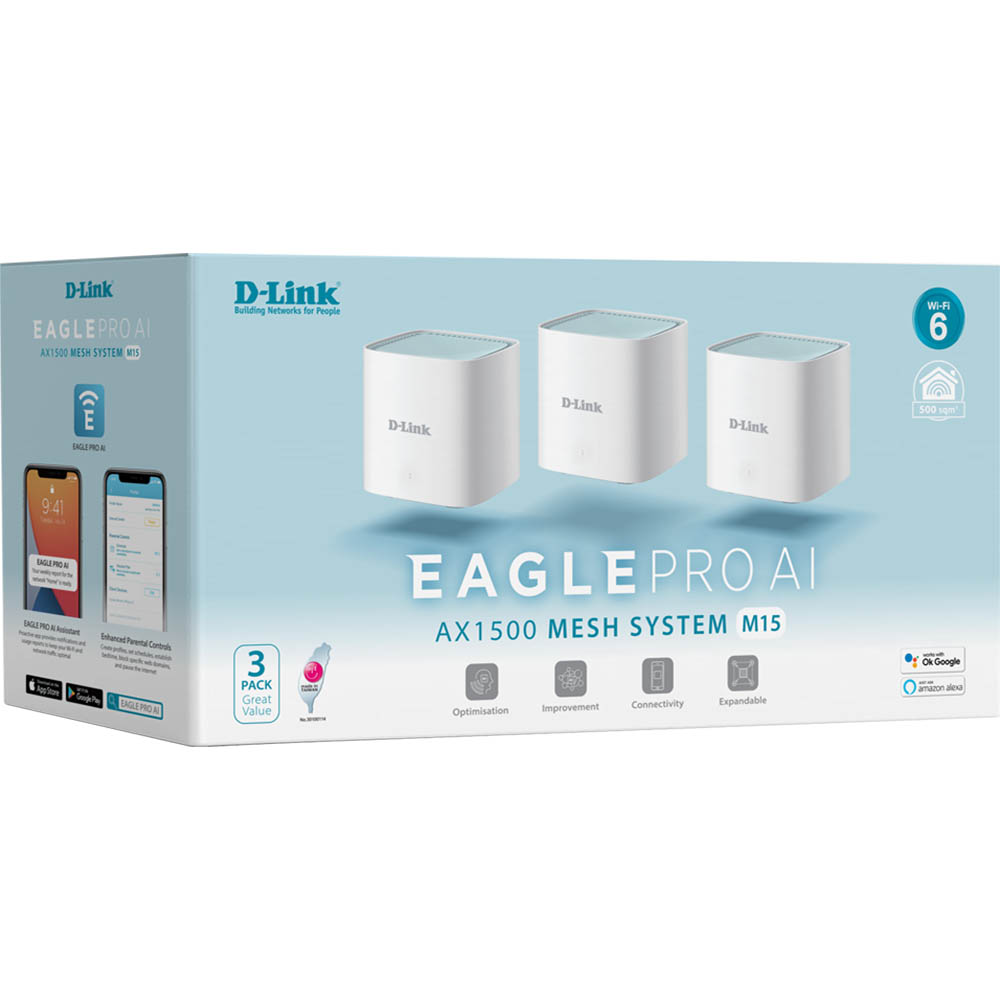 Image for D-LINK M15 EAGLE PRO AI AX1500 MESH SYSTEM PACK 3 from ONET B2C Store