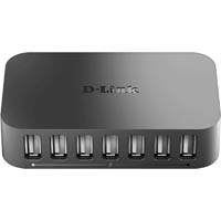 d-link dub-h7 powered 7-port hub usb-a 2.0 black