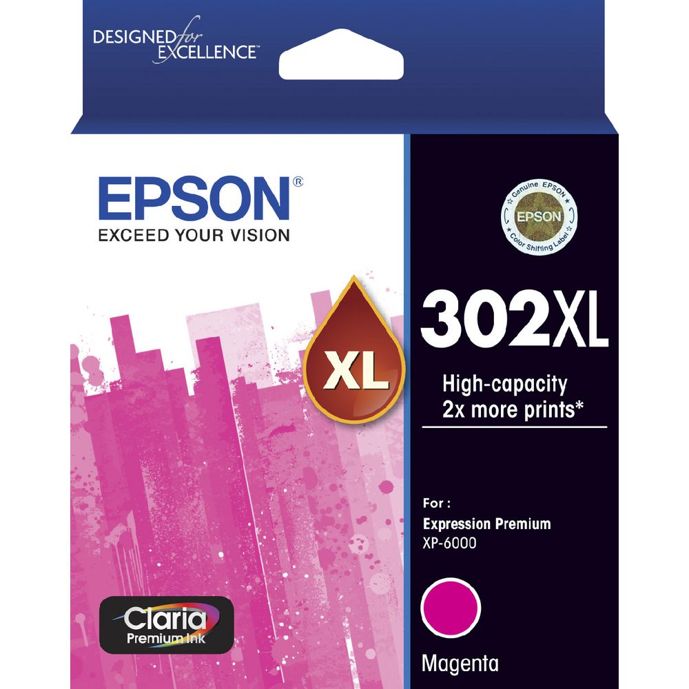 Image for EPSON 302XL INK CARTRIDGE HIGH YIELD MAGENTA from Clipboard Stationers & Art Supplies