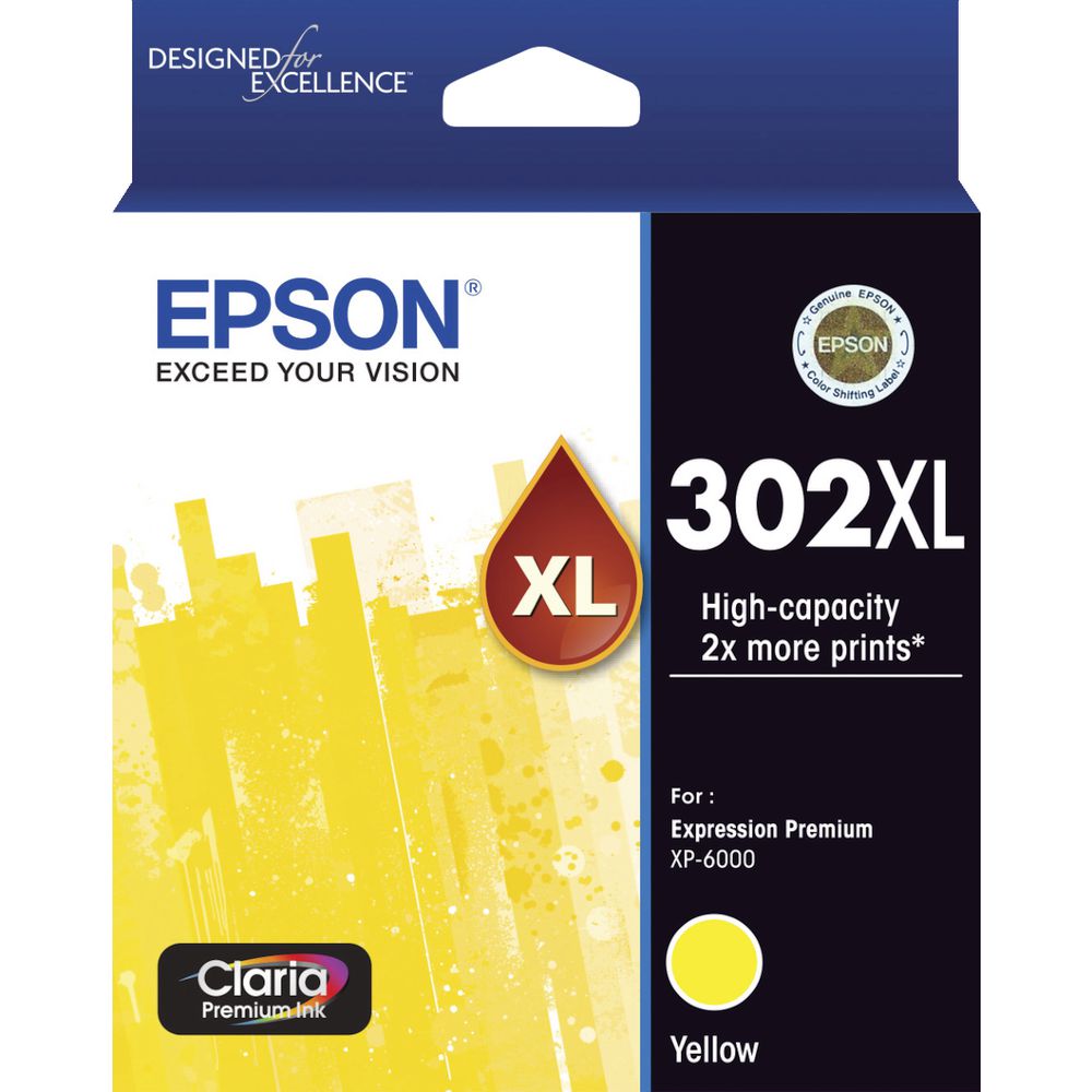 Image for EPSON 302XL INK CARTRIDGE HIGH YIELD YELLOW from Clipboard Stationers & Art Supplies