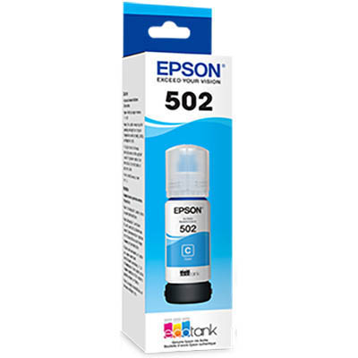 Image for EPSON T502 ECOTANK INK BOTTLE CYAN from Clipboard Stationers & Art Supplies