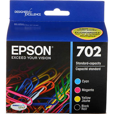 Image for EPSON 702 INK CARTRIDGE CYAN/MAGENTA/YELLOW/BLACK from Mitronics Corporation