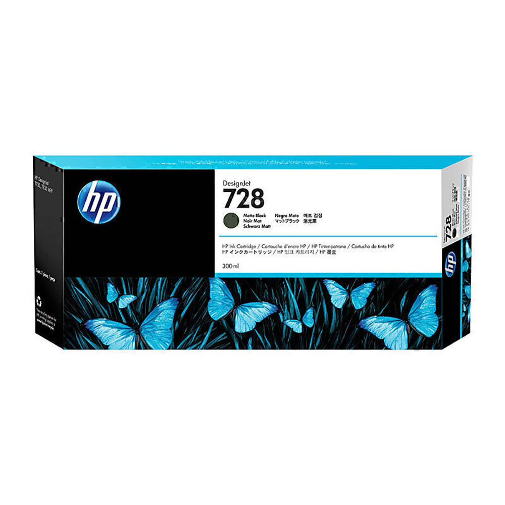 Image for HP 728B INK CARTRIDGE 300ML MATTE BLACK from Mitronics Corporation