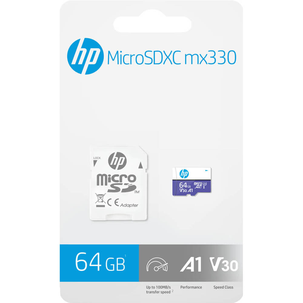 Image for HP MX330 A1 U3 HIGH SPEED MICROSD CARD 64GB from Positive Stationery