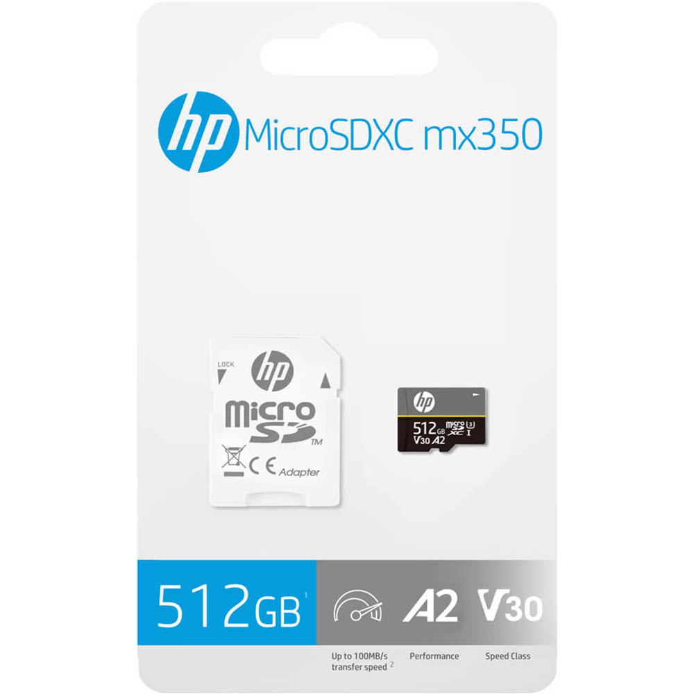 Image for HP MX350 A2 U3 HIGH SPEED MICROSD CARD 512GB from Positive Stationery