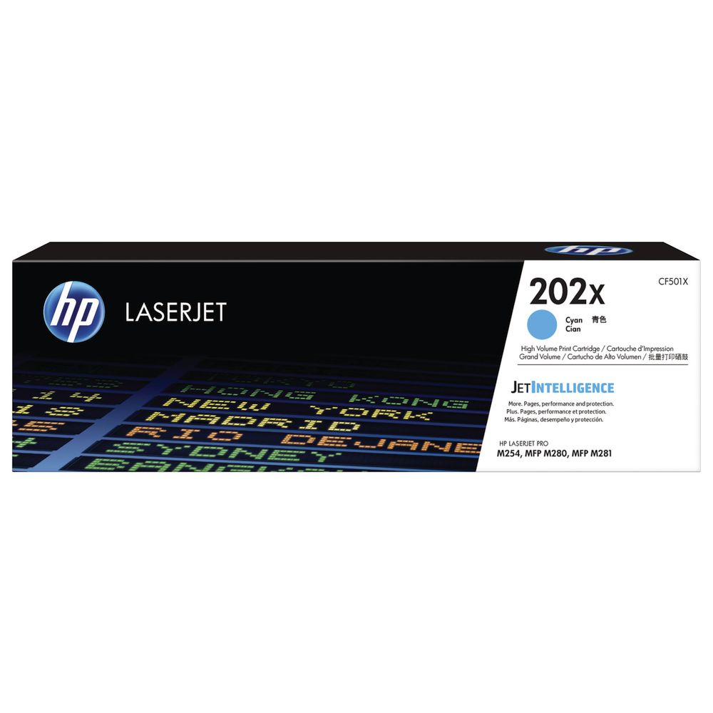Image for HP CF501X 202X TONER CARTRIDGE HIGH YIELD CYAN from Clipboard Stationers & Art Supplies