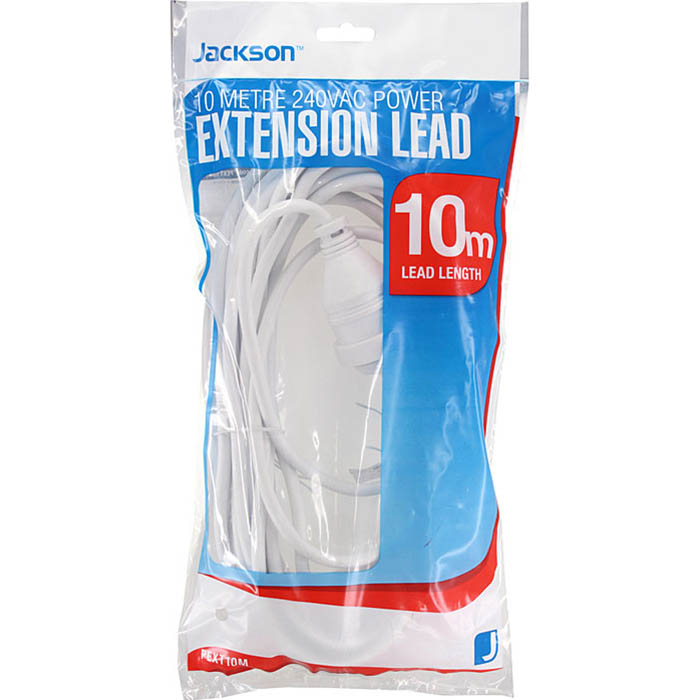 Image for JACKSON POWER EXTENSION LEAD 10 METRE WHITE from York Stationers