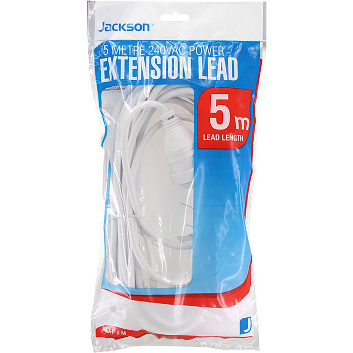 Image for JACKSON POWER EXTENSION LEAD 5 METRE WHITE from BusinessWorld Computer & Stationery Warehouse