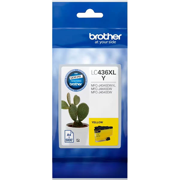 Image for BROTHER LC436XL INVESTMENT INK CARTRIDGE HIGH YIELD YELLOW from Prime Office Supplies