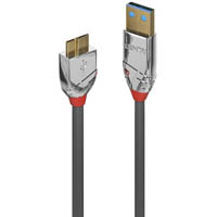 lindy 36658 cromo line usb-a 3.0 to micro-b cable 2m grey