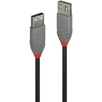 lindy 36701 anthra line usb-a 2.0 extension cable 0.5m black