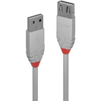 lindy 36711 anthra line usb-a 2.0 extension cable 0.5m grey