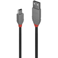 lindy 36721 anthra line usb-a to mini usb-b 2.0 cable 0.5m black